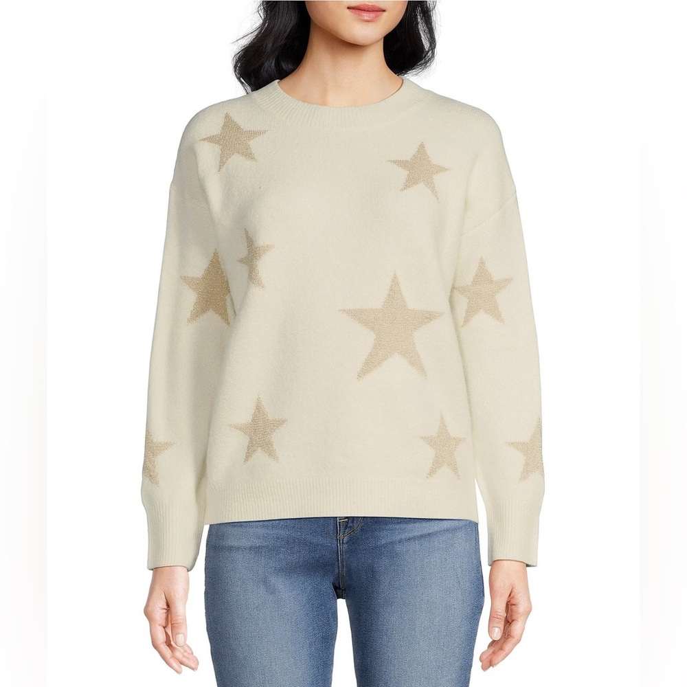 Women’s Skies Are Blue Lurex Star Crew Neck Sweater‎ In Size Medium